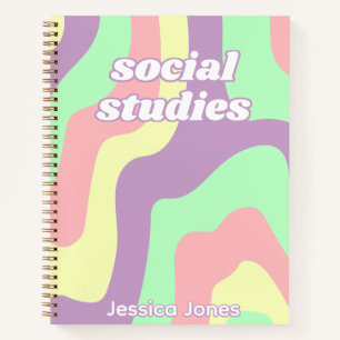 Tee-Tochter Retro Wavy Lines School Thema Notizbuch