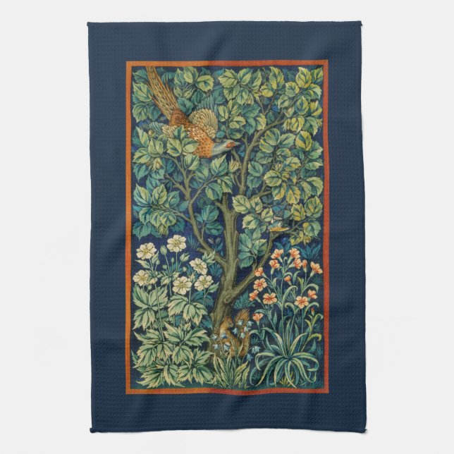 TEE-TOWEL: WILLIAM MORRIS : DER PHEASANT GESCHIRRTUCH (Vertikal)