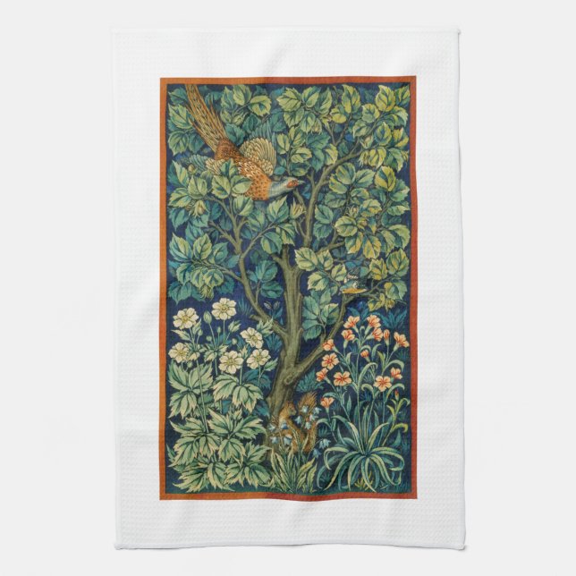 TEE-TOWEL: WILLIAM MORRIS : DER PHEASANT GESCHIRRTUCH (Vertikal)
