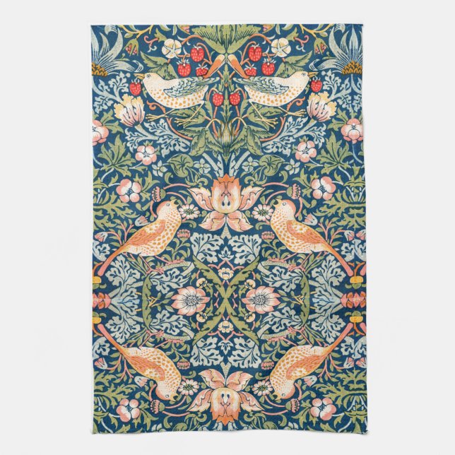 TEE-TOWEL: WILLIAM MORRIS :STRAWBERRY THIEVY GESCHIRRTUCH (Vertikal)