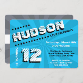 Tee/Tween Graffiti Wall Birthday Boy Party Einladung