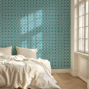 Tee und blaue Mosaikfliesen inspiriert Tapete