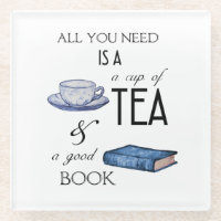 Tee und Bücher Gemütlicher Untersetzer