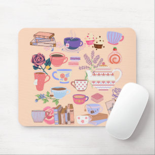 Tee und Bücher Mousepad