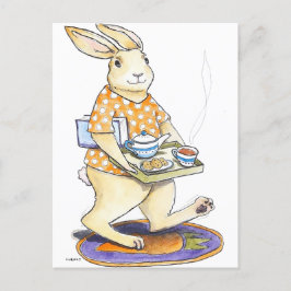 Tee und Cookies sind auf Postkarte