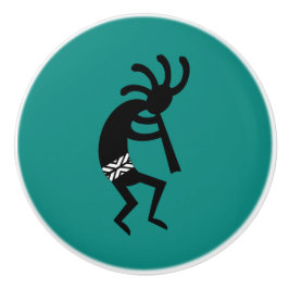 Tee und schwarz Kokopelli Muster Südwestdesign Keramikknauf