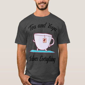 Tee und Yoga lösen alles, was Teetasse mit Yoga ma