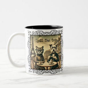 Tee verschütten zweifarbige tasse