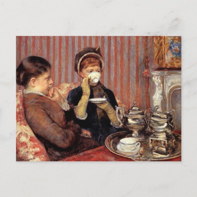 Tee von Mary Cassatt Postcard Postkarte (Vorderseite)