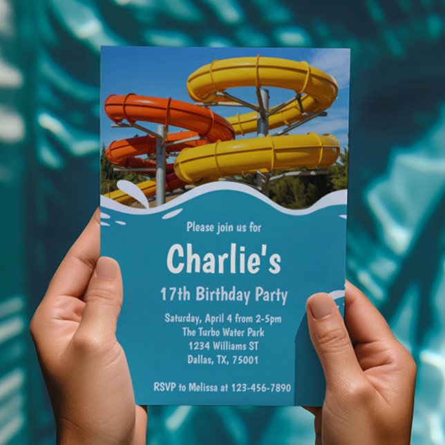 Tee Water Park Sommer Geburtstagsparty Einladung (Von Creator hochgeladen)
