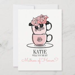 Tee wirst du meine Ehrenmatrone der Bridesmaid-Kar Einladung