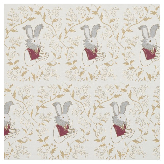 Tee-Zeit-Häschen-Gewohnheits-Gewebe Stoff (Muster)