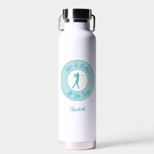 Tee Zeit Leben Lustig Personalisierter Name Teal Trinkflasche