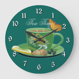 Tee-Zeit-Schale u. Saucer-Wanduhr Große Wanduhr