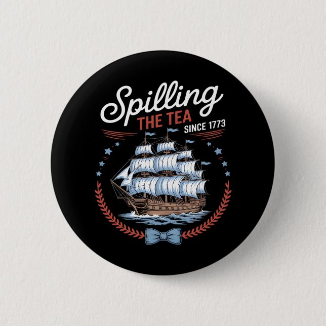 Teeausbreitung seit 1773, 4. Juli Button (Vorderseite)