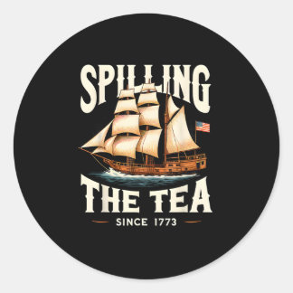 Teeausbreitung seit 1773 4. Juli Retro USA Runder Aufkleber