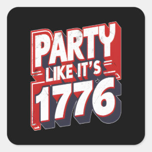 Teeausbreitung seit 1773 Die sonnige amerikanische Quadratischer Aufkleber