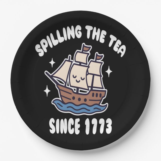 Teeausbreitung seit 1773 - Funny History Pun Pappteller (Vorderseite)