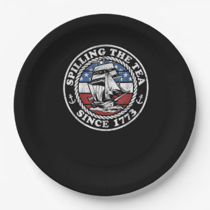 Teeausbreitung seit 1773 Funny US History lehrt Pappteller