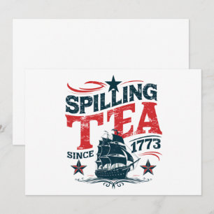 Teeausbreitung seit 1773 Funy 4. Juli Einladung