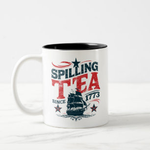 Teeausbreitung seit 1773 Funy 4. Juli Zweifarbige Tasse