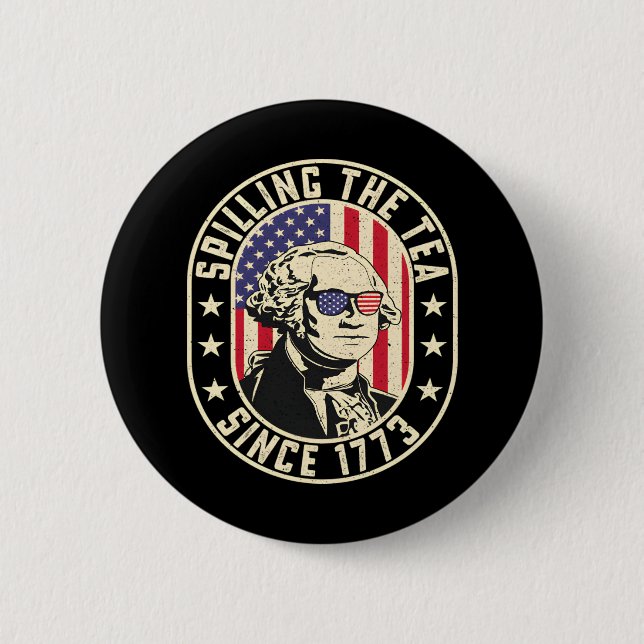 Teeausbreitung seit 1773 - George Washington Button (Vorderseite)