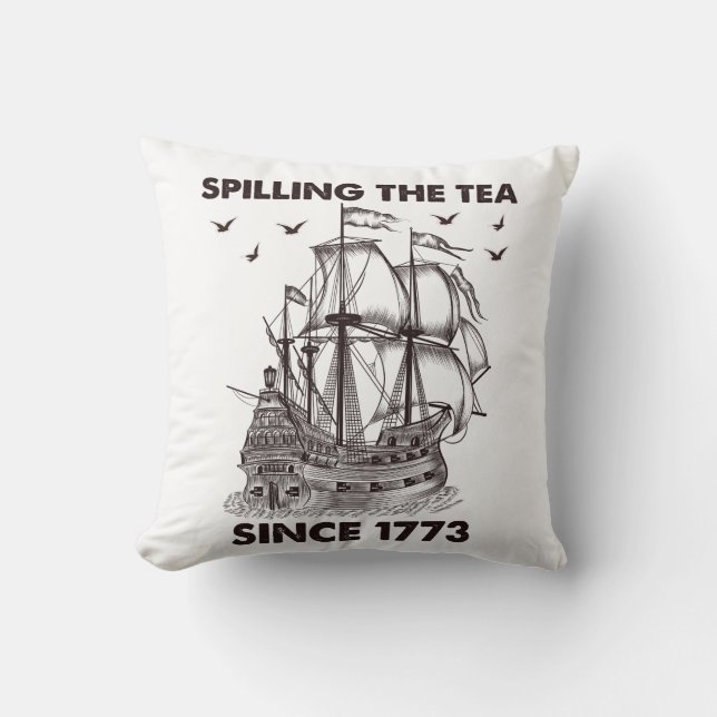 Teeausbreitung Seit 1773 Patriotischer 4. Juli Kissen (Vorderseite)
