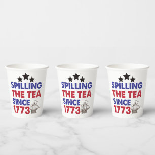 Teeausbreitung Seit 1773 Patriotischer 4. Juli Pappbecher