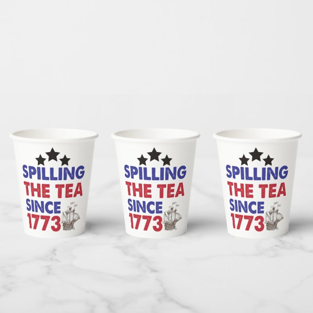Teeausbreitung Seit 1773 Patriotischer 4. Juli Pappbecher (Multi)