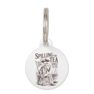 Teeausbreitung seit 1773 Patriotischer Amerikaner  Haustiermarke