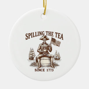 Teeausbreitung seit 1773 Patriotisches Skelett 4. Keramik Ornament