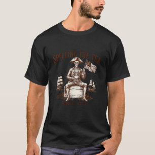 Teeausbreitung Seit 1773 Patriotisches Skelett 4. T-Shirt