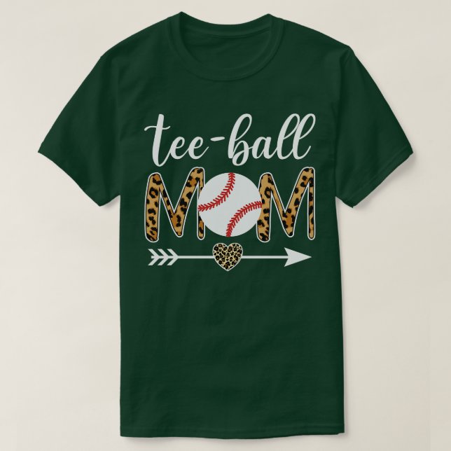 Teeball Mama Leopard Funny Teeball Mama Mütter Day T-Shirt (Design vorne)