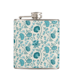 Teebecher mit floralen Mustern auf Creme Flachmann