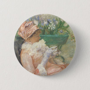 Teebecher von Mary Cassatt, Vintager Impressionism Button