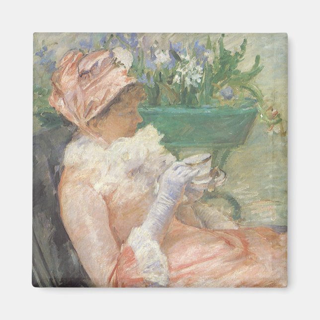 Teebecher von Mary Cassatt, Vintager Impressionism Magnet (Vorne)