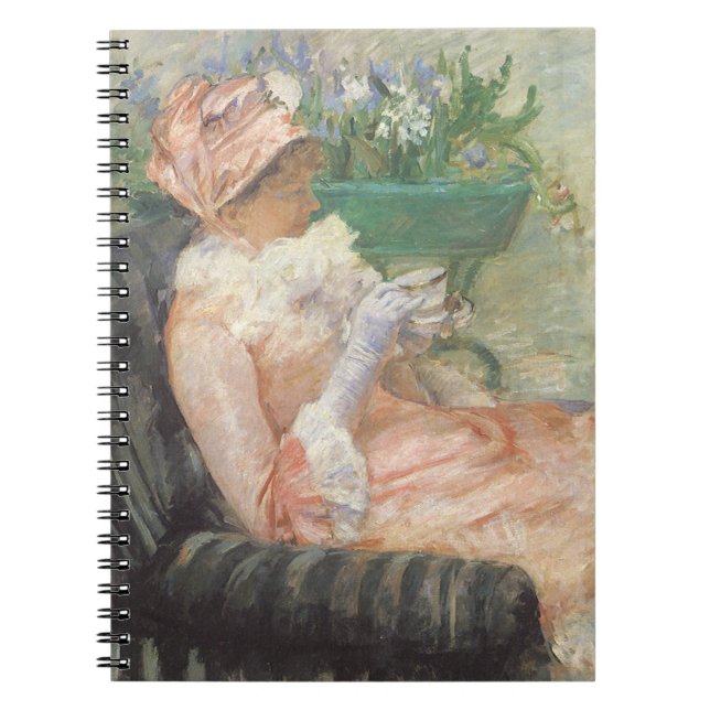 Teebecher von Mary Cassatt, Vintager Impressionism Notizblock (Vorderseite)