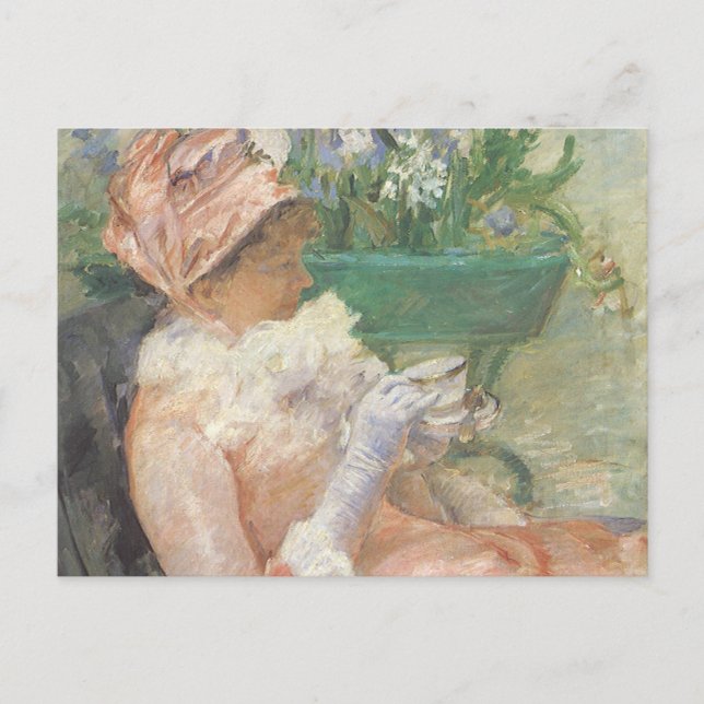 Teebecher von Mary Cassatt, Vintager Impressionism Postkarte (Vorderseite)