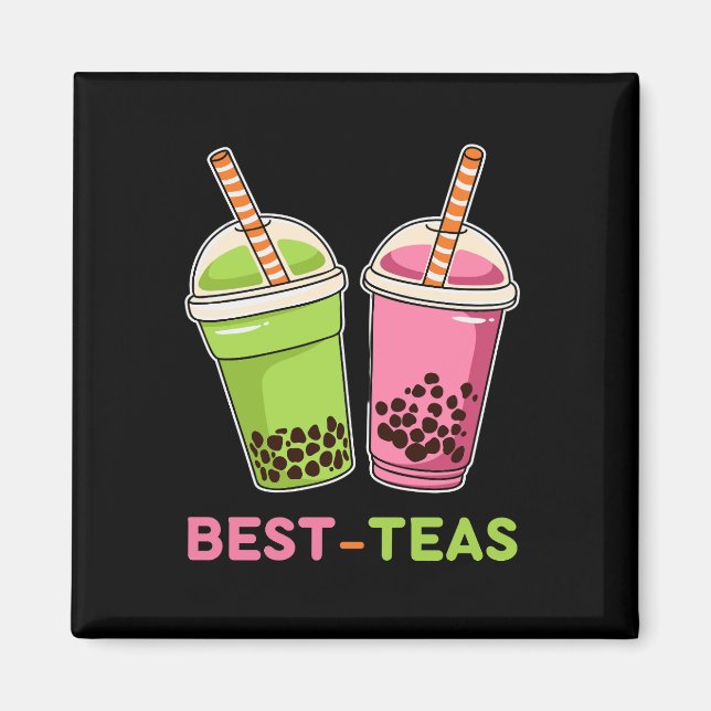 Teebester Kawaii boba Bubble Perlteefreunde Magnet (Vorne)
