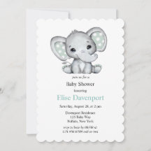 Teebeutel Grüne Wasserfarbe Elefant Babydusche