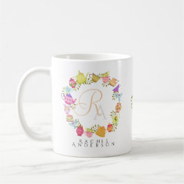 Teebeutel und Monogramm-Tasse Kaffeetasse