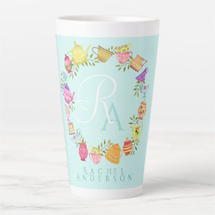 Teebeutel und Tassen Monogramm Pastel Blue Tasse