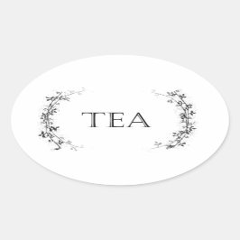 Teecontainer-Aufkleber für klassische Weinbaugebie Ovaler Aufkleber