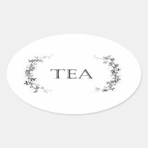 Teecontainer-Aufkleber für klassische Weinbaugebie Ovaler Aufkleber