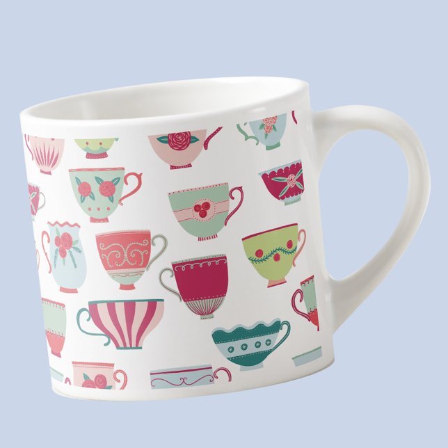 Teecup Moderner Vintager Espresso Cup Espressotasse (Retro tea cup pattern espresso cup)