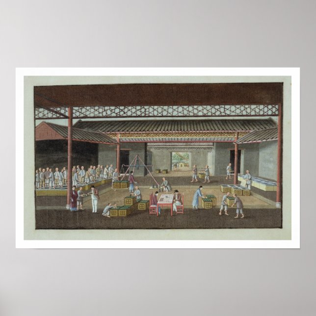 Teedepot (Gouache an Seide) Poster (Vorne)