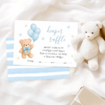 Teedy-Bär-Ballon-Baby-Party-Windel-Raffle-Karte