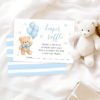 Teedy-Bär-Ballon-Baby-Party-Windel-Raffle-Karte RSVP Karte