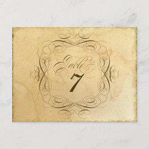 Teeflecken-vintage-hochzeit 1 - Tischnummernkarten Postkarte