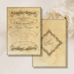 Teeflecken-Vintage-Hochzeit 2 - Brautparty Einladung